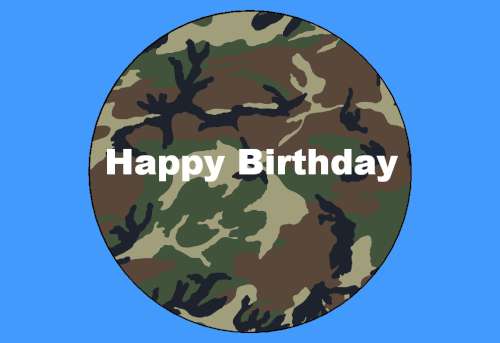 Camo Print Edible Icing Image - Round - Click Image to Close